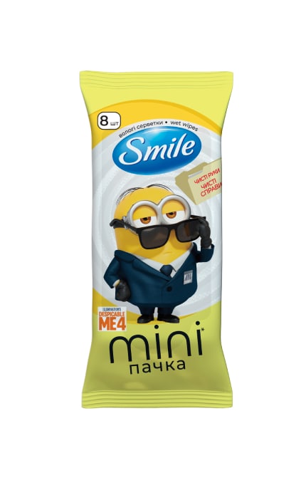 SMILE-Серветки вологі SMILE MINI Міньйони 8 шт-4823071662429