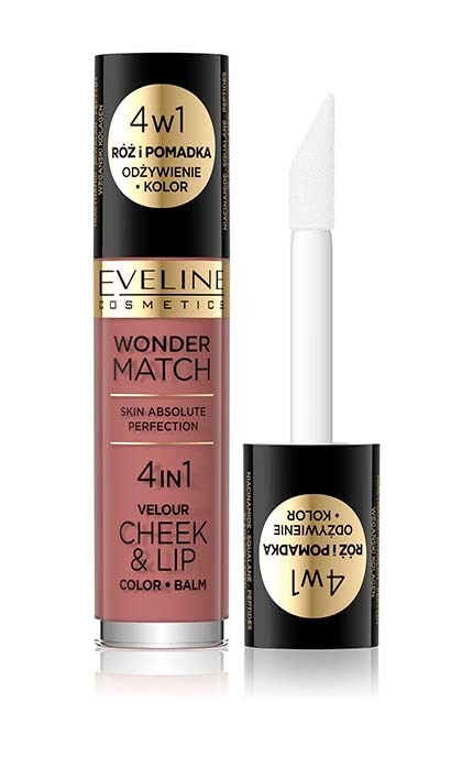 EVELINE-Жидкая помада-румяна 4 в 1 Eveline Wonder Match Velour 4 In 1 Cheek&lip №05 4.5 мл-5903416061915