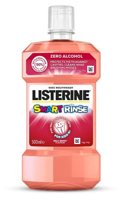 LISTERINE-Ополіскувач для ротової порожнини Listerine Smart Rinse дитячий Ягідна свіжість 500 мл-3574661787190