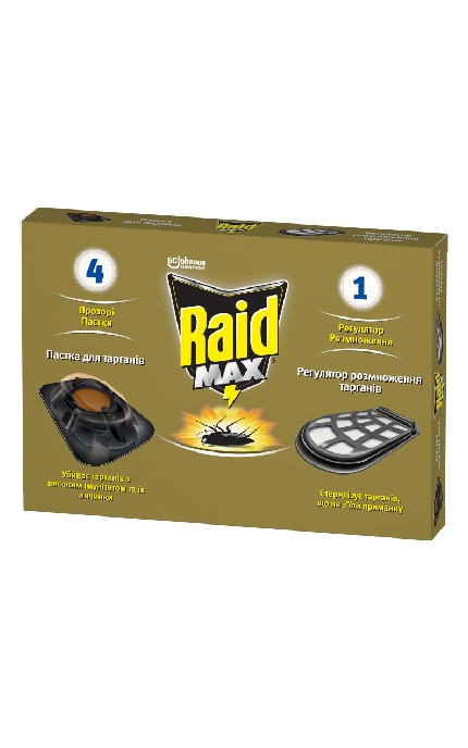 RAID-Приманка для тараканов Raid Max 4+1 с регулятором размножения -4823002001051