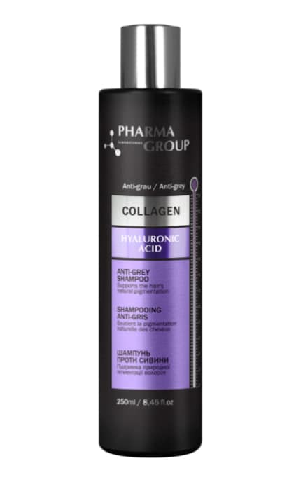 Шампунь Pharma Group Collagen & Hyaluronic Acid Anti-Grey Shampoo против седины 250 мл