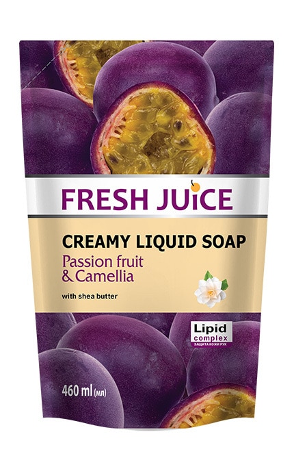 FRESH JUICE-Жидкое крем-мыло для рук Fresh Juice Passion Fruit & Camellia 460 мл-4823015935725