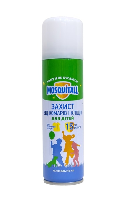 MOSQUITALL-Аерозоль від комарів та кліщів Mosquitall для дітей 150 мл-4820185021166