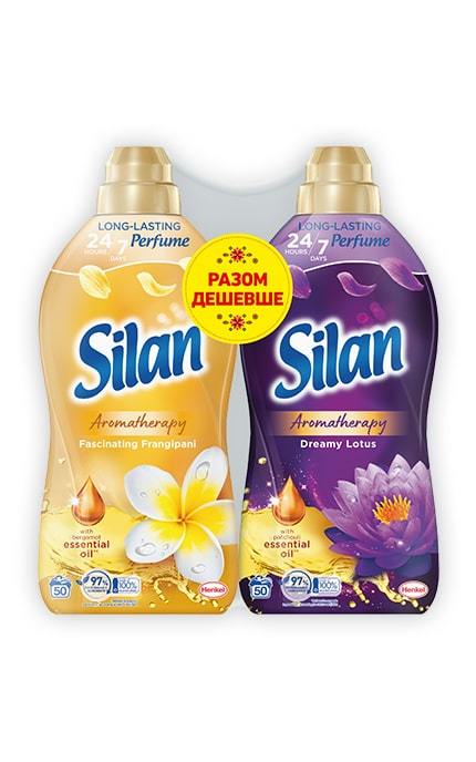 SILAN-Набор кондиционеров для белья Silan Aromatherapy Сказочный Лотос 1100 мл + Захватывающий Френджипани 1100 мл-9000101815894