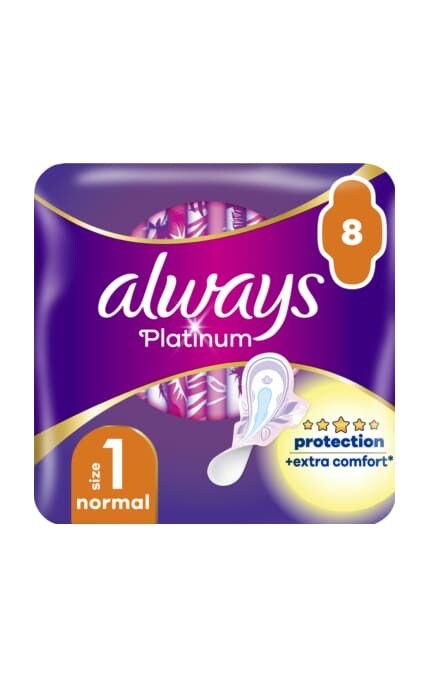 ALWAYS-Гігієнічні прокладки Always Platinum Normal (Розмір 1) 8 шт-8001090444875