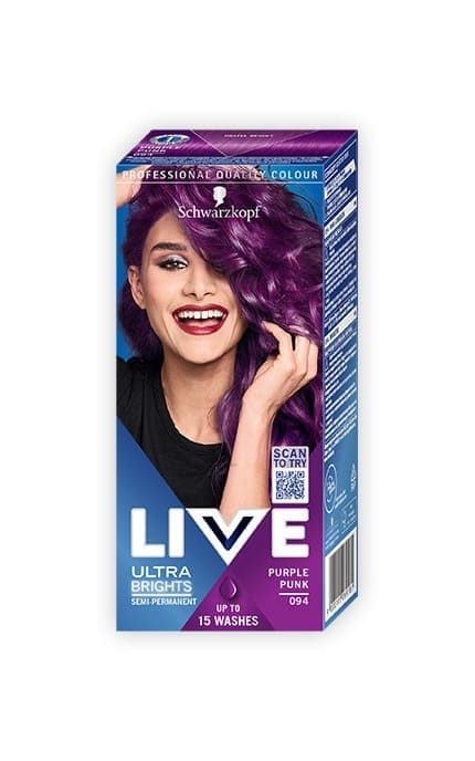 --Напів-стійка крем-фарба для волосся Schwarzkopf LIVE Ultra Brights Purple Punk  094 Фіолетовий Панк-9000101069181