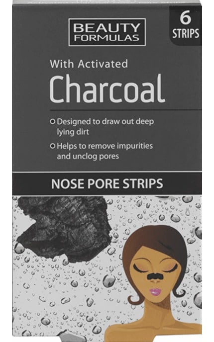 BEAUTY FORMULAS-Полоски для носа Beauty Formulas Очищающие с активированным углем 6 шт-5012251012645