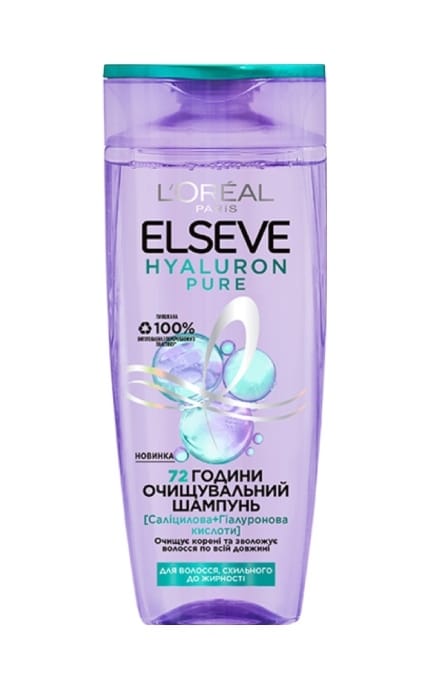 Шампунь L'Oreal Paris Elseve Hyaluron Pure для Жирного типу волосся 400 ...