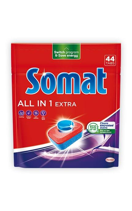 Таблетки для посудомоечной машины Somat All in 1 Extra 44 шт