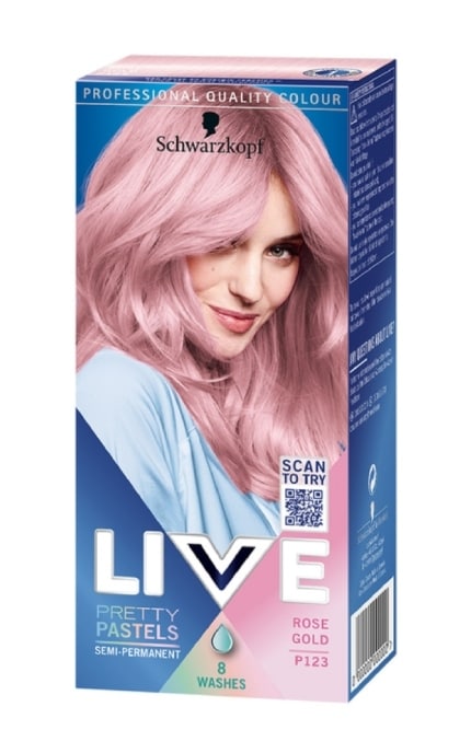 --Крем-краска для волос Schwarzkopf Live Pretty Pastels P123 Rose Gold Полустойкая-9000101256925