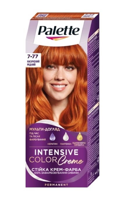 Стойкая крем-краска для волос Palette Интенсивный цвет 7-77 Насыщенный медный 110 мл