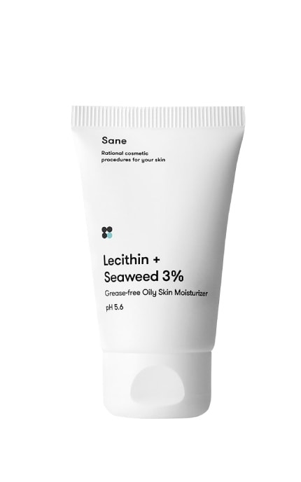 Крем для лица Sane с лецитином + морские водоросли 3% для жирной кожи ...