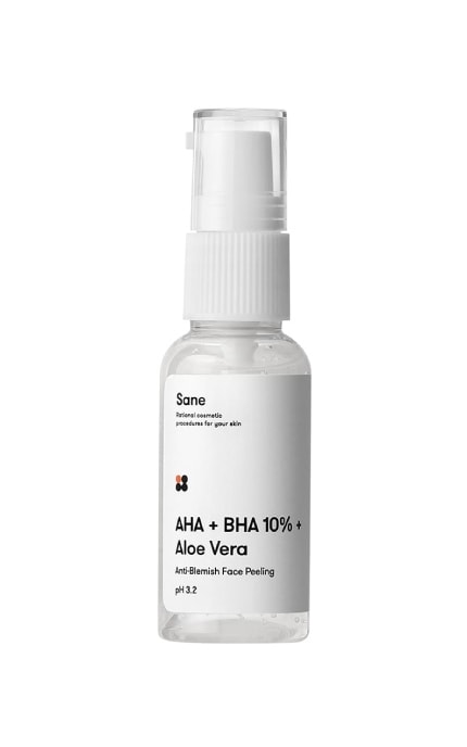 Пилинг для лица Sane с экстрактом алоэ + AHA + BHA 10% 30 мл