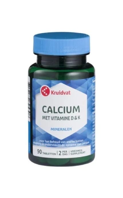 KRUIDVAT-Диетическая добавка Кальций с витамином D и K 90 шт-8719179825308