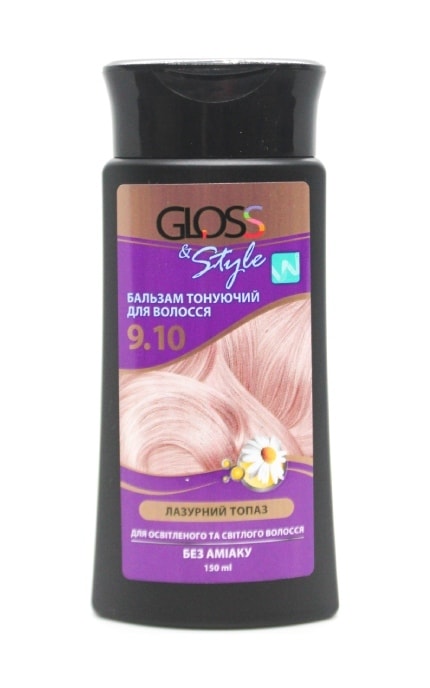 GLOSS and STYLE-Бальзам тонуючий для волосся Gloss&Style 9.10 Лазурний топаз 150 мл-4823001607827
