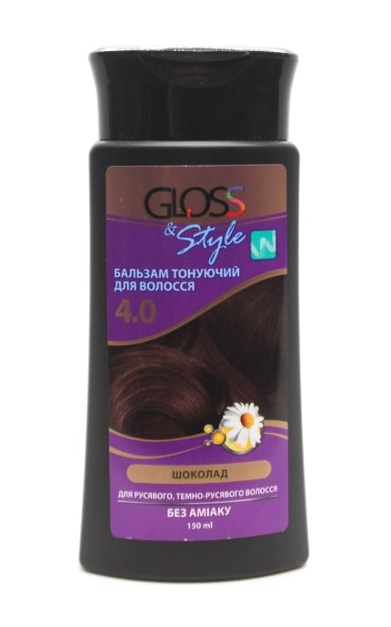 GLOSS and STYLE-Бальзам тонуючий для волосся Gloss&Style 04 Шоколад 150 мл-4823001607858