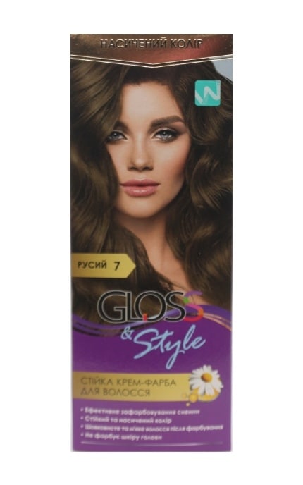 GLOSS and STYLE-Крем-краска для волос Gloss&Style 7 Русый 130 мл-4823001607704