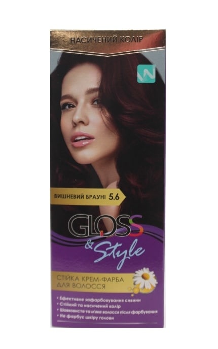 GLOSS and STYLE-Крем-краска для волос Gloss&Style 5.6 Вишневый брауни 130 мл-4823001607780