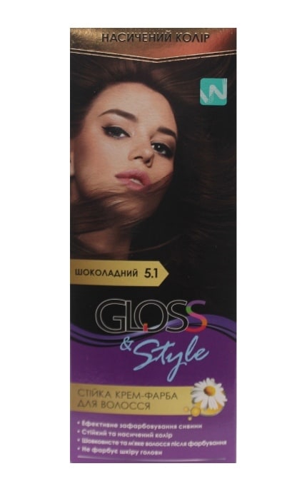 GLOSS and STYLE-Крем-краска для волос Gloss&Style 5.1 Шоколадный 130 мл-4823001607667