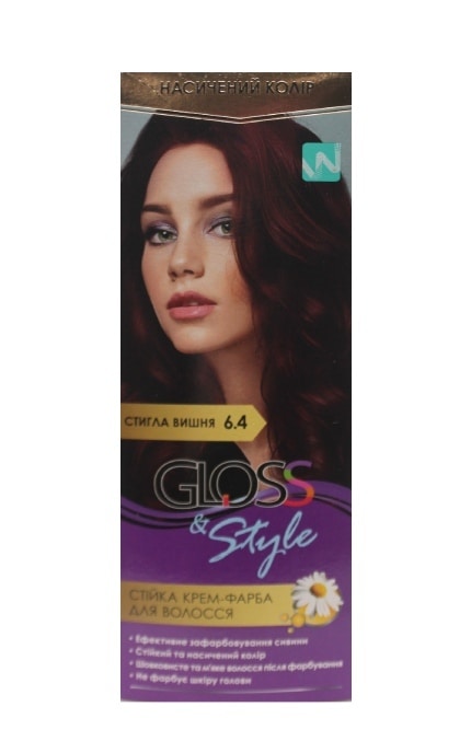 GLOSS and STYLE-Крем-краска для волос Gloss&Style 6.4 Спелая вишня 130 мл-4823001607797
