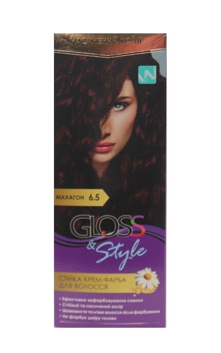GLOSS and STYLE-Крем-краска для волос Gloss&Style 6.5 Махагон 130 мл-4823001607674