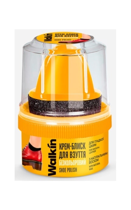 -Крем-блеск Walkin с аппликатором для обуви из гладкой кожи бесцветный 50 г-4820184442054