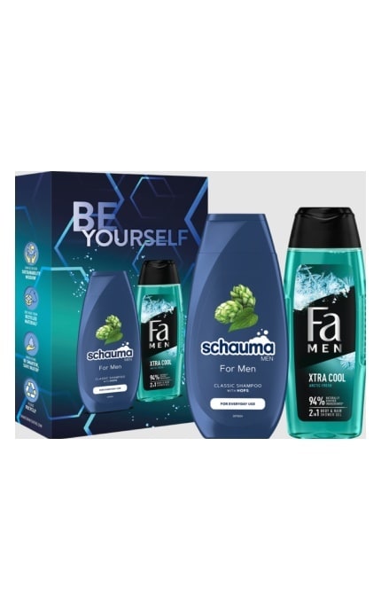FA-Набір косметичний Шампунь для волосся For Men Schauma + Гель для душу 2в1 Xtra Cool Fa Men 1шт-4015100863222