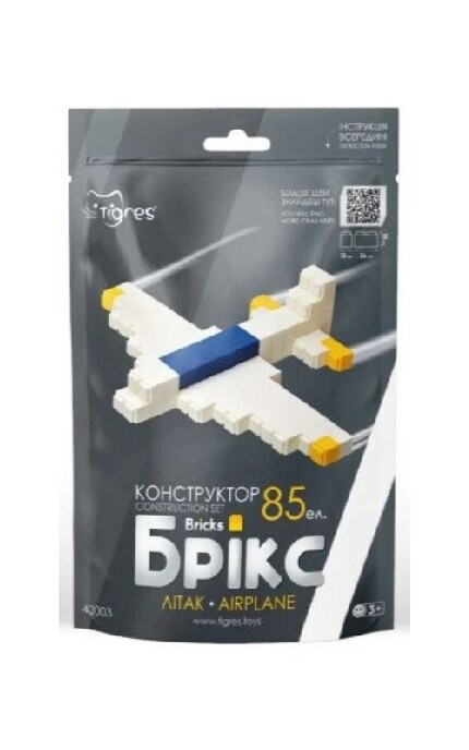 ТИГРЕС-Конструктор Самолет Брикс 85 эл-4820251102034