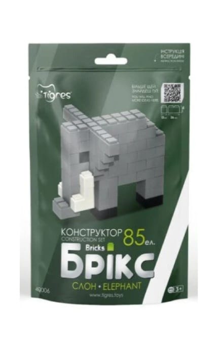 ТИГРЕС-Конструктор Слон Брикс 85 эл-4820251102065