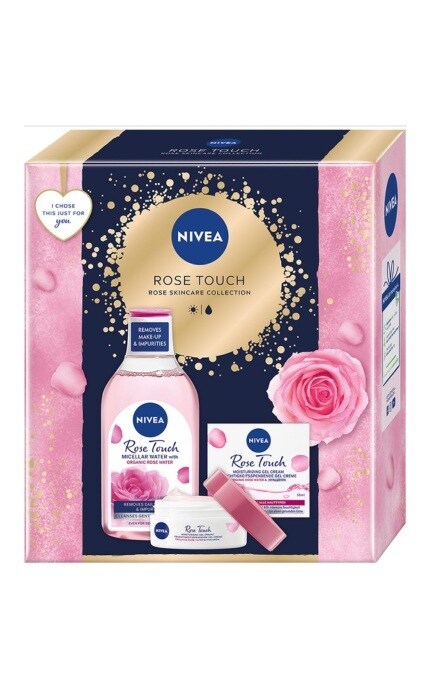 NIVEA-Набір для жінок NIVEA Rose Touch 2024 Зволожувальний гель-крем 50 мл + Міцелярна вода 400 мл-4006000118642