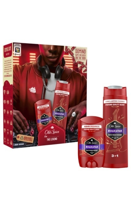 OLD SPICE-Подарочный набор Old Spice Rockstar Гель для душа 3-в-1 400 мл + Твердый дезодорант 50 мл-8700216569422