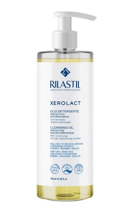 RILASTIL-Олія очисна для обличчя та тіла Rilastil Xerolact для дуже сухої, схильної до подразнень і атопії шкіри 750 мл-8050444858240