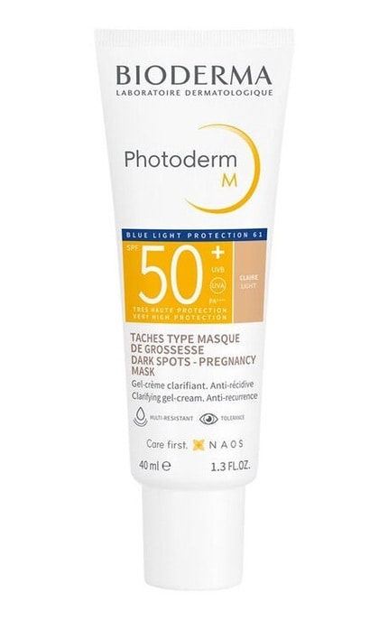 BIODERMA-Защитный крем против пигментных пятен Bioderma Photoderm M SPF50+ Blue Light Protection Light Tone 40 мл-3701129804414
