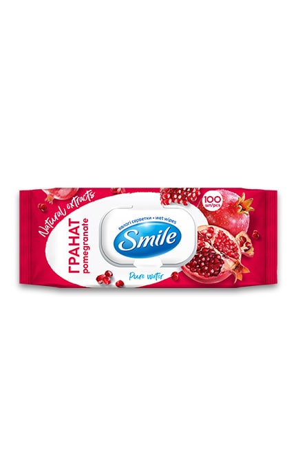 SMILE-Салфетки влажные SMILE Daily Гранат 100шт-4823071656916