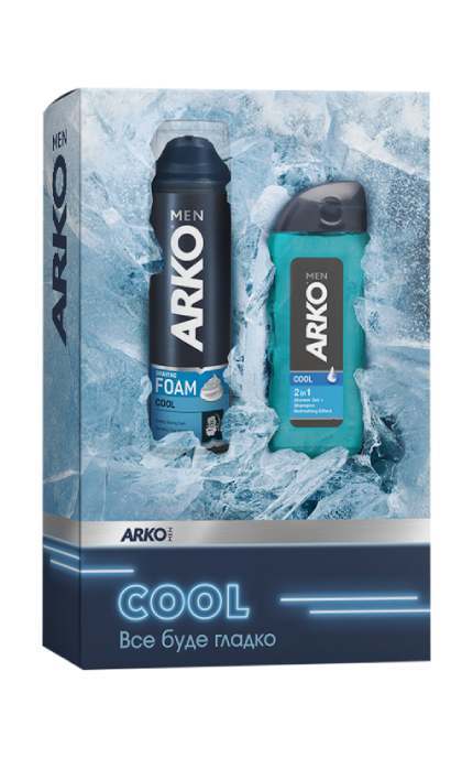 ARKO-Подарунковий Набір ARKO Men Cool Піна для гоління 200 мл + Гель для душу 260 мл-8690506546717