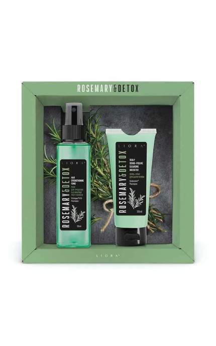 LIORA-Набір для жінок Liora Rosemary & Detox Скраб-пілінг для шкіри голови+тонік для зміцнення та стимуляції росту волосся 250 мл-4823106003777