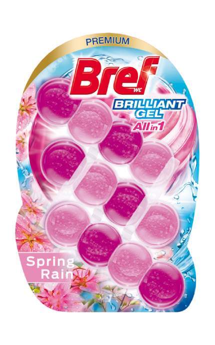 BREF-Туалетний блок для унітазу Bref Блискучий гель Весняний дощ 42 г х 3 шт-9000101509069
