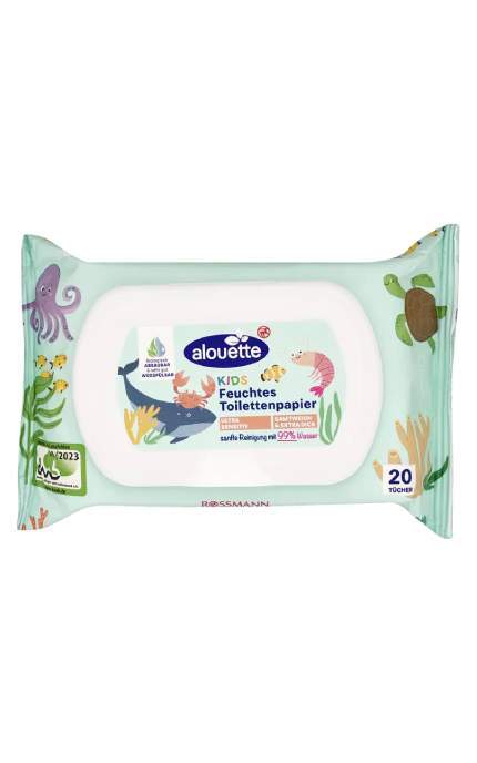 ALOUETTE-Вологий туалетний папір Sensitiv Kids 20 шт-4305615730424