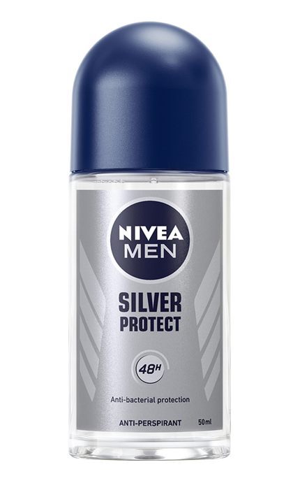 NIVEA-Дезодорант для тела Nivea Men Серебряная защита антибактериальный шариковый антиперспирант с ионами серебра 50 мл-4006000032726
