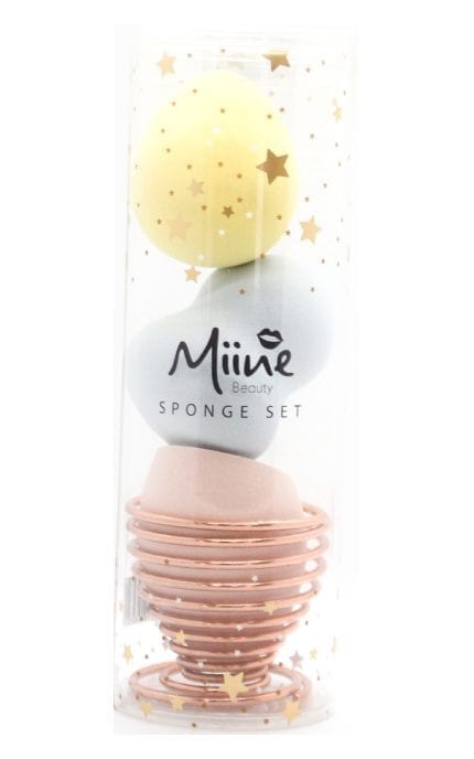 MIINE-Набір косметичних спонжів Miine + підставка 4 шт-4894819569324