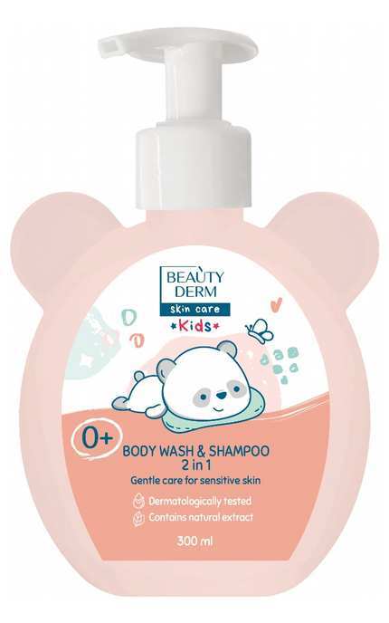 BEAUTYDERM-Гель-шампунь 2 в 1 для новонароджених Beautyderm Kids 300 мл-4820185225427