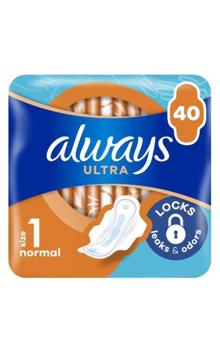 ALWAYS-Прокладки гігієнічні Always Ultra Normal Розмір 1 40 шт-8700216171342