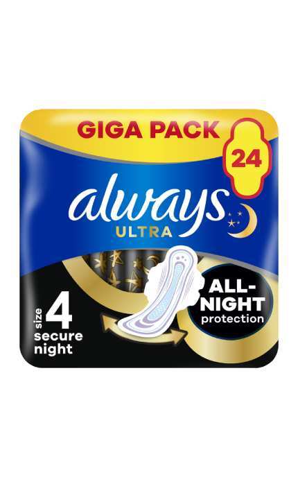 ALWAYS-Прокладки гігієнічні Always Ultra Secure Night Розмір 4 24 шт-8006540093764