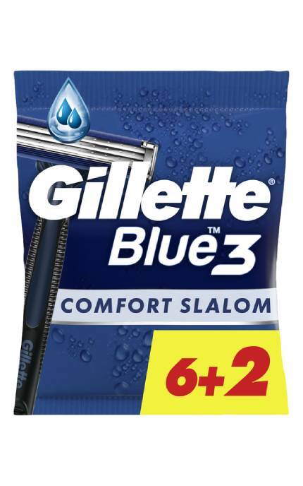 GILLETTE-Бритвы мужские Gillette Blue 3 Comfort Slalom Одноразовые 8 шт -8006540808764