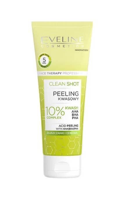 EVELINE-Пілінг для обличчя Eveline Clean Shot acidic facial Peeling Ензимний 75 мл-5903416058809