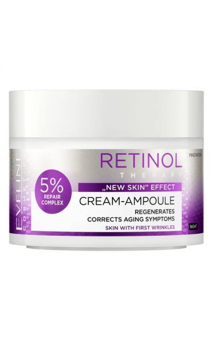 EVELINE-Крем-ампула для обличчя нічний Eveline Cosmetics Retinol Therapy Регенеруючий 50 мл-5903416070504