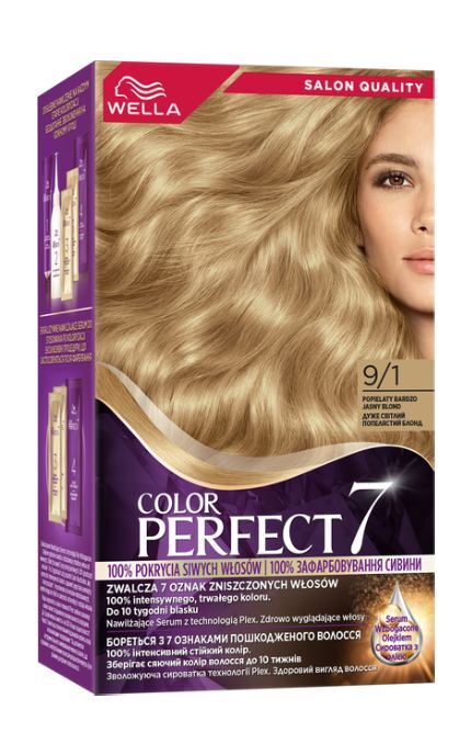 WELLA COLOR PERFECT-Фарба для волосся стійка Wella Color Perfect 7 9/1 Дуже світлий попелястий блонд 120 мл-4064666598413