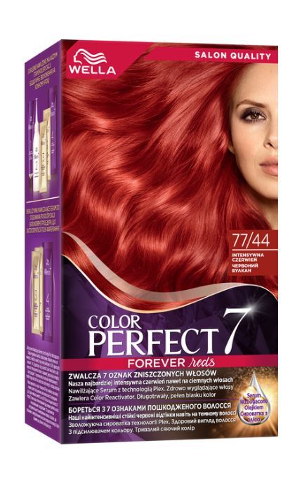-Краска для волос стойкая Wella Color Perfect 77/44 Вулканический красный 120 мл-4064666598437