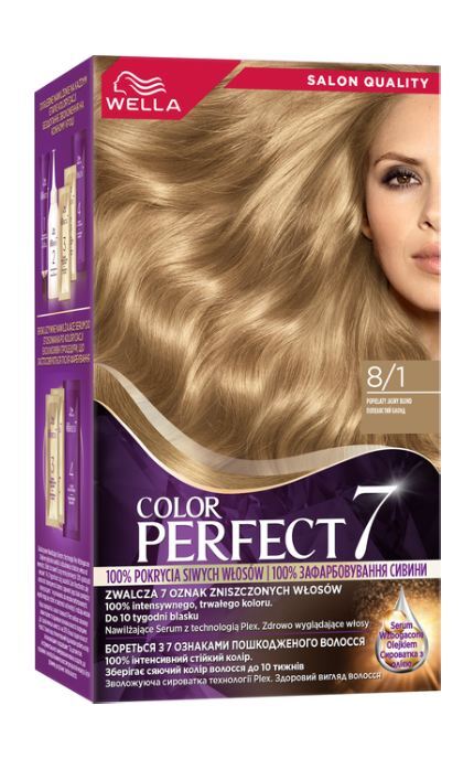 WELLA COLOR PERFECT-Фарба для волосся стійка Wella Color Perfect 7 8/1 Попелястий блонд 120 мл-4064666598383