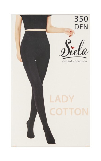SIELA-Колготи жіночі теплі бавовняні Siela 350 Den Чорні розмір 2-4823126500348